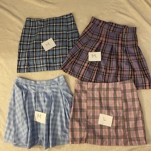 Plaid skirts